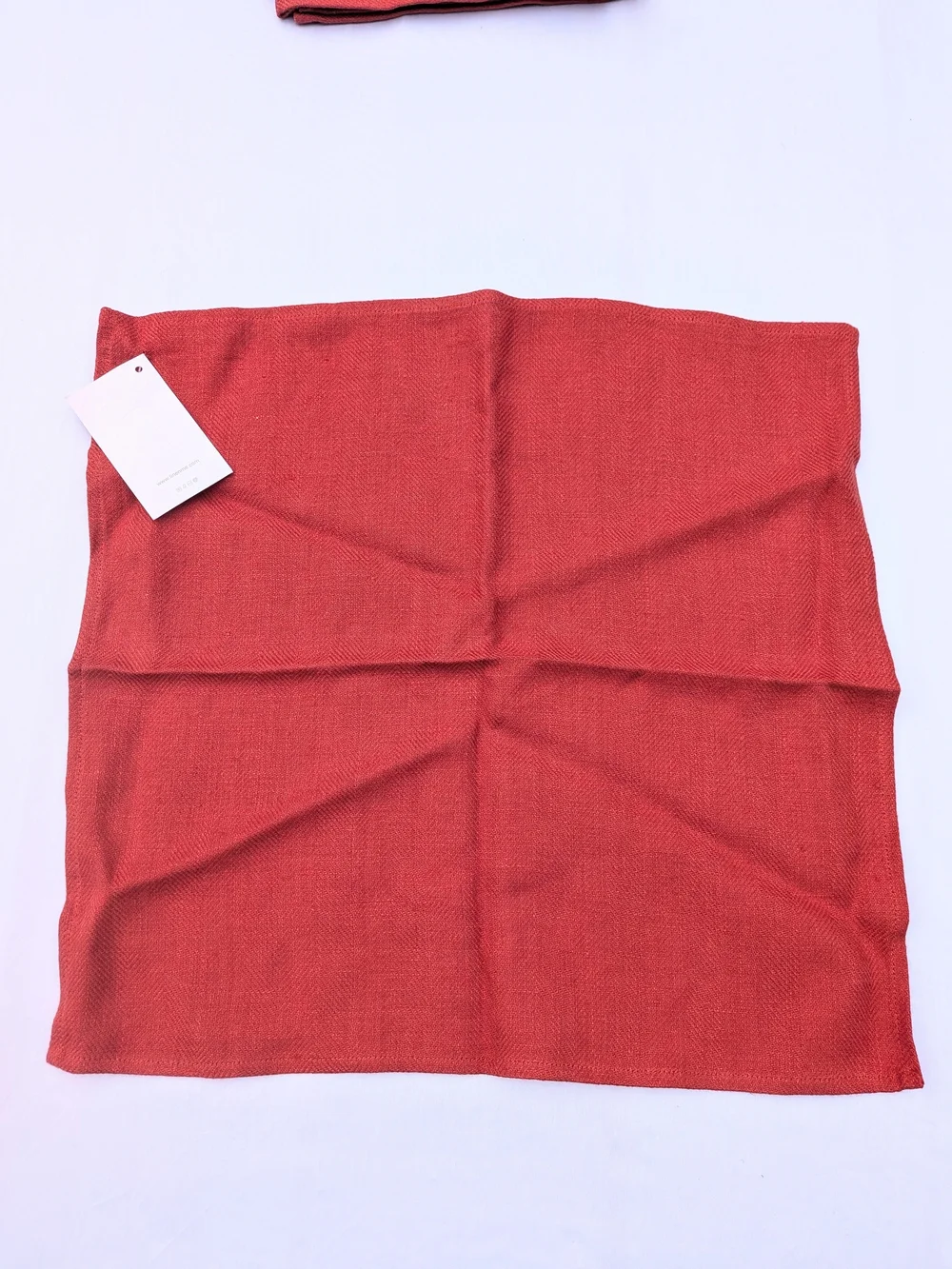 Set Of 4 Lara Orange 17x17 Linen Napkins